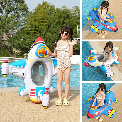 Baby Swim Ring Inflatable Toy Aircraft Shape Swimming Circle Seat Float